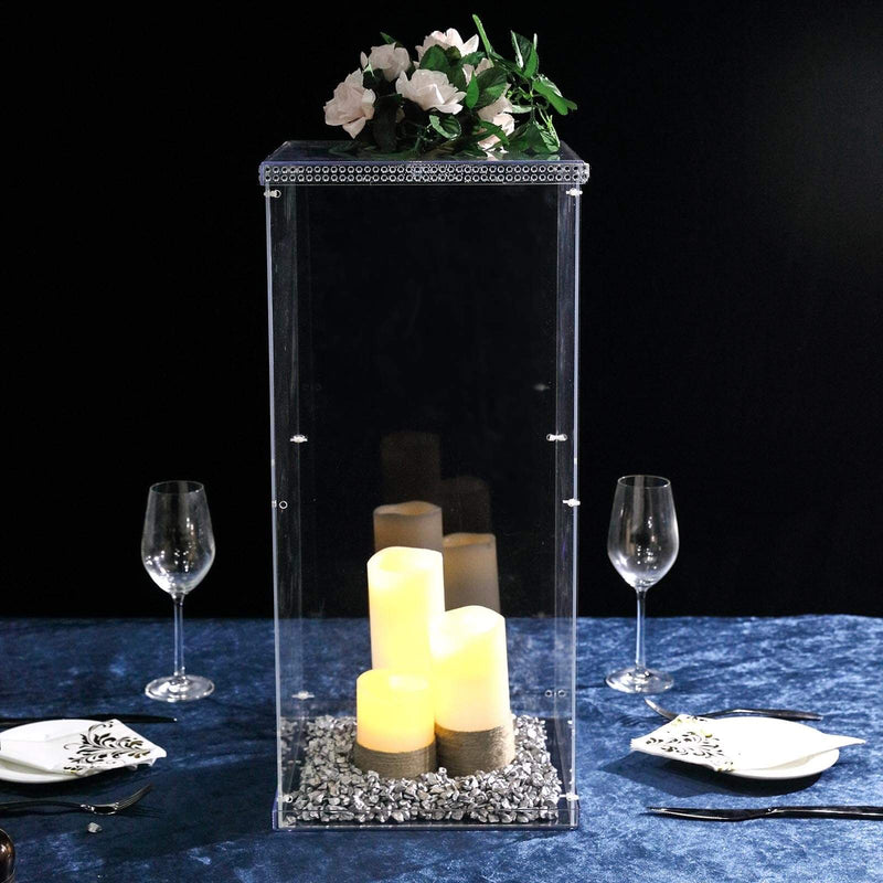 24" tall Acrylic Display Box Centerpiece Pedestal Riser Column