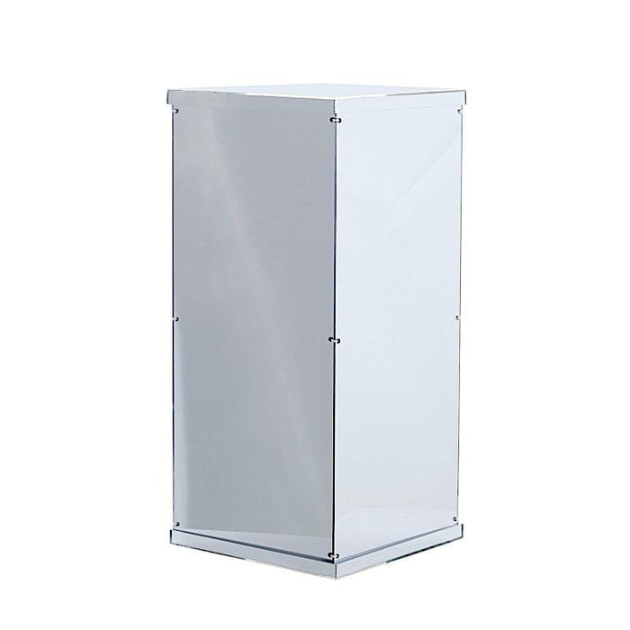 24" tall Acrylic Display Box Centerpiece Pedestal Riser Column PROP_BOX_001_24_SILV
