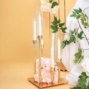 24" tall Candelabra Candle Holder Centerpiece with Glass