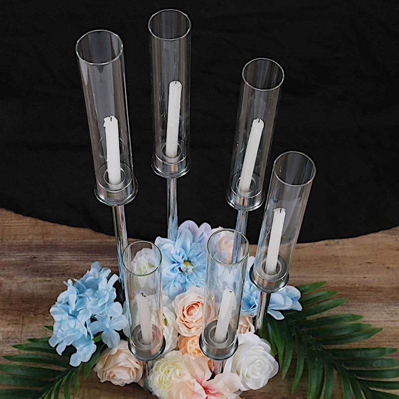 24" tall Candelabra Candle Holder Centerpiece with Glass