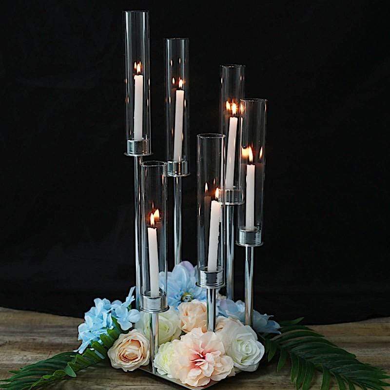 24" tall Candelabra Candle Holder Centerpiece with Glass