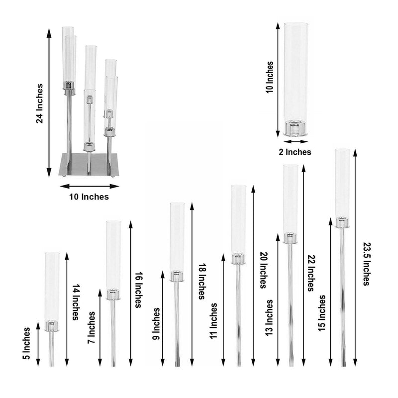24" tall Candelabra Candle Holder Centerpiece with Glass