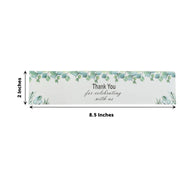 24 Thank You with Leaves Stickers Party Water Bottle Labels - White and Green STK_BOTT_TYCLB01_GRN