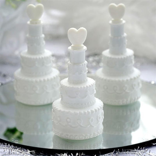 24 Wedding Bubble Favors - Cake with Heart Top BUBB_CAKEHRT24
