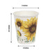 24 White 9 oz Yellow Sunflower Design All Purpose Paper Cups - Disposable Tableware DSP_PCUP_004_9_SUN