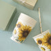 24 White 9 oz Yellow Sunflower Design All Purpose Paper Cups - Disposable Tableware DSP_PCUP_004_9_SUN