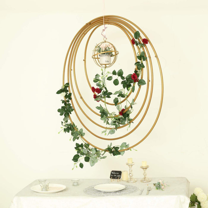 24" wide Round Metal Floral Hoop Wreath Ring - Gold WOD_HOPMET2_24_GOLD