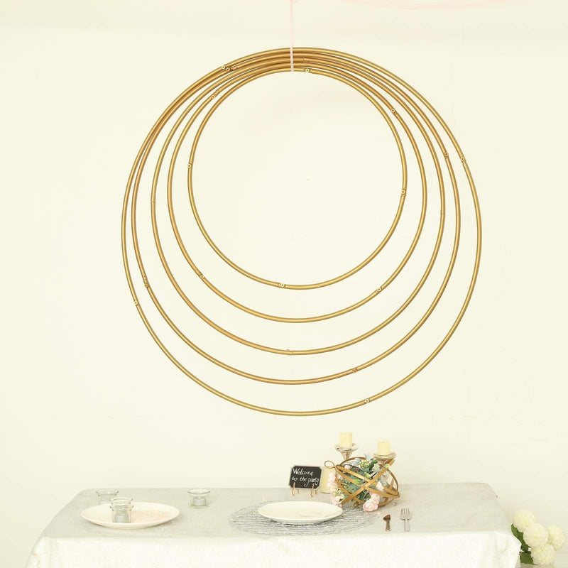24" wide Round Metal Floral Hoop Wreath Ring - Gold WOD_HOPMET2_24_GOLD