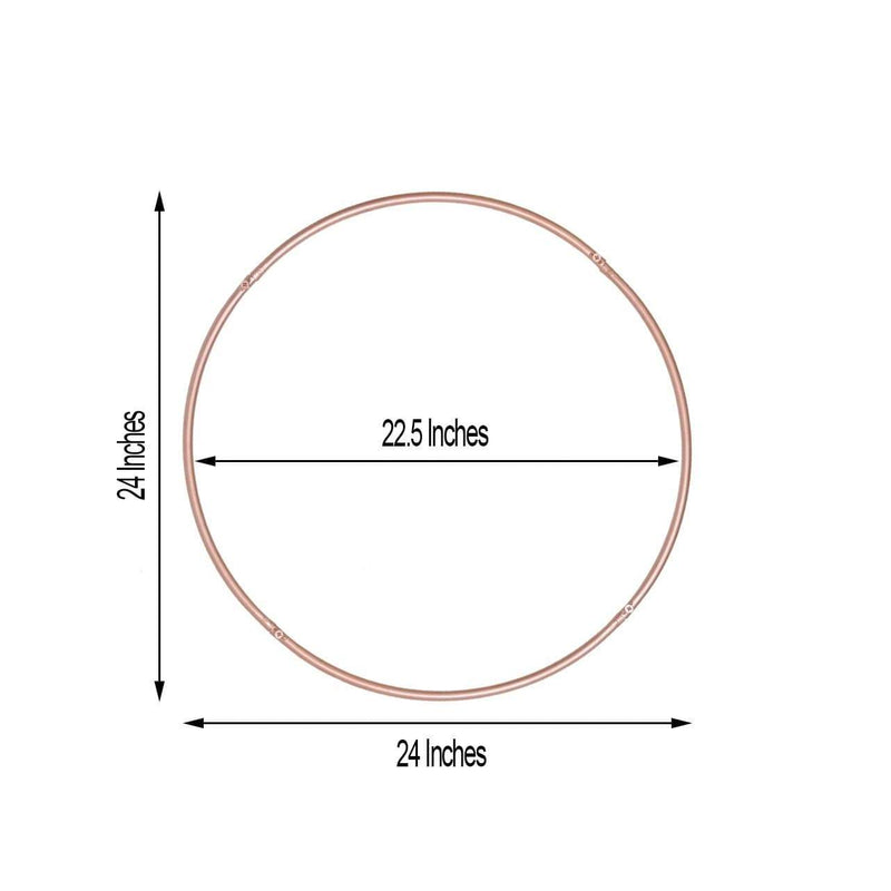 24" wide Round Metal Floral Hoop Wreath Ring - Rose Gold WOD_HOPMET2_24_054
