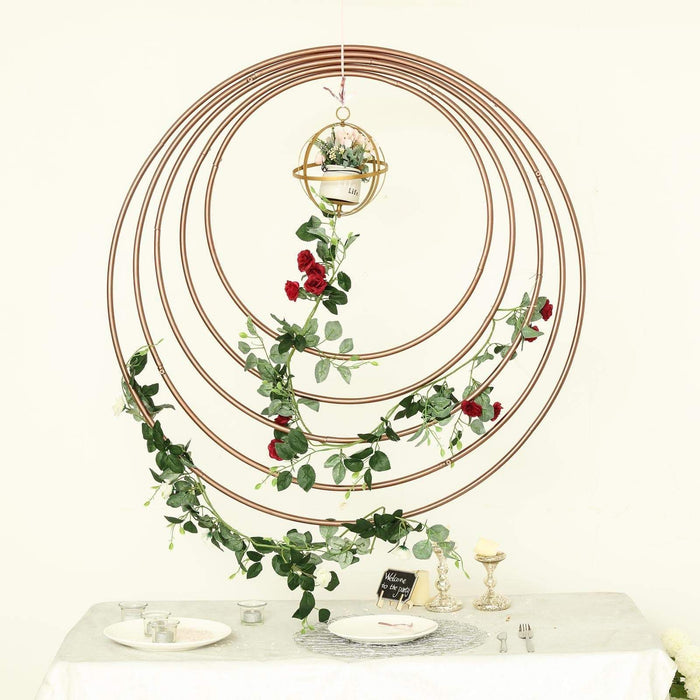 24" wide Round Metal Floral Hoop Wreath Ring - Rose Gold WOD_HOPMET2_24_054