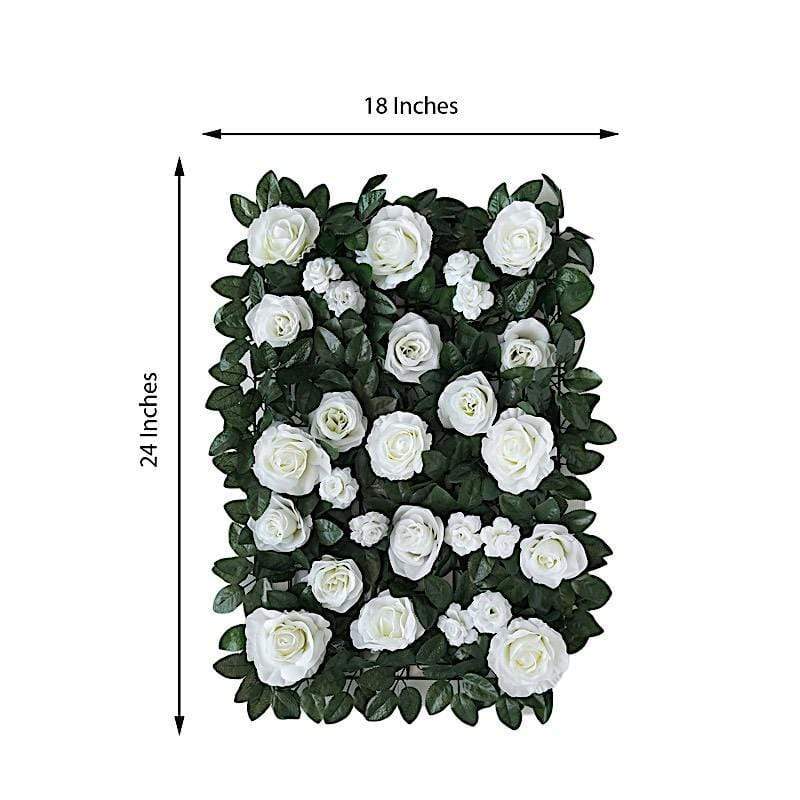 24" x 18" Rose Silk Flowers Wall Backdrop Panel