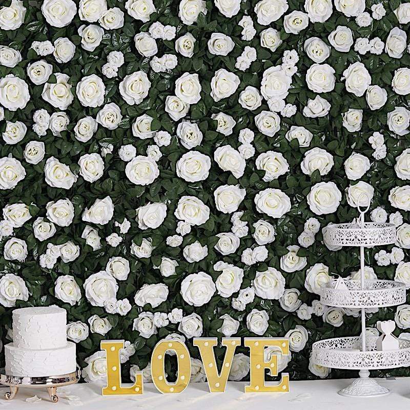 24" x 18" Rose Silk Flowers Wall Backdrop Panel