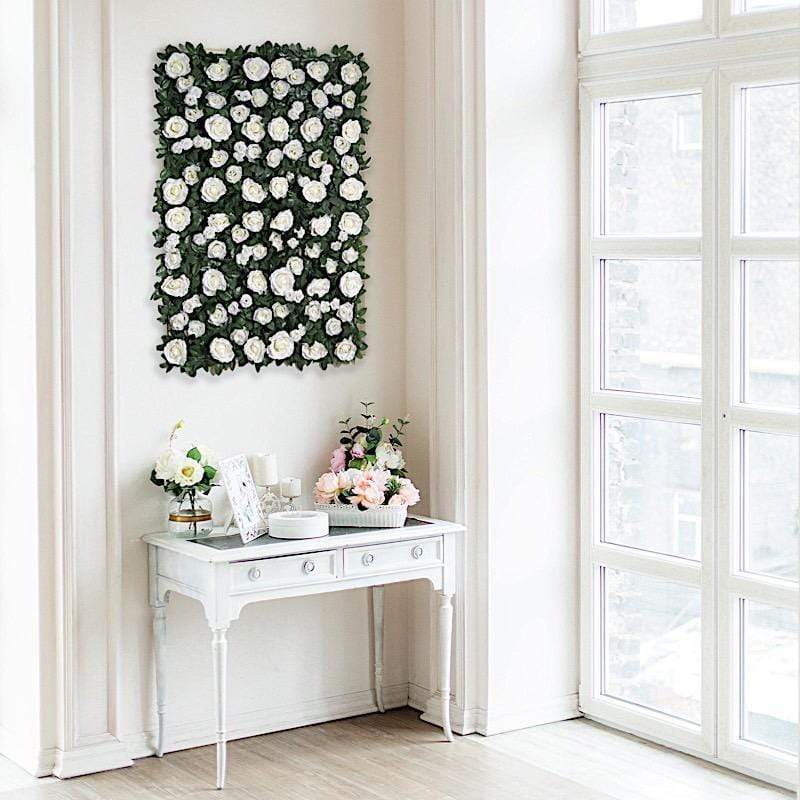 24" x 18" Rose Silk Flowers Wall Backdrop Panel