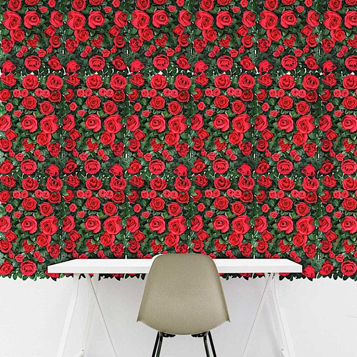24" x 18" Rose Silk Flowers Wall Backdrop Panel