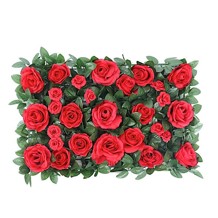 24" x 18" Rose Silk Flowers Wall Backdrop Panel ARTI_5069_RED