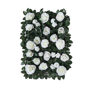 24" x 18" Rose Silk Flowers Wall Backdrop Panel ARTI_5069_WHT