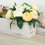 24" x 6" Natural Wood Rectangular Plant Holder Boxes Centerpieces - White WOD_PLNT01_24x6_WHT