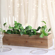 24" x 6" Wood Rectangular Box Planter Holders Centerpieces - Brown WOD_PLNT01_24X6_NAT