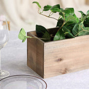 24" x 6" Wood Rectangular Box Planter Holders Centerpieces - Brown WOD_PLNT01_24X6_NAT