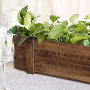 24"x6" Wood Rectangular Box Planter Holders Centerpieces - Dark Brown WOD_PLNT02_24X6_DKBN