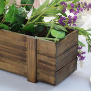 24"x6" Wood Rectangular Box Planter Holders Centerpieces - Dark Brown WOD_PLNT02_24X6_DKBN