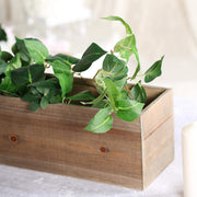 24" x 6" Natural Wood Rectangular Plant Holder Boxes Centerpieces