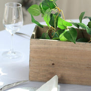 24" x 6" Natural Wood Rectangular Plant Holder Boxes Centerpieces
