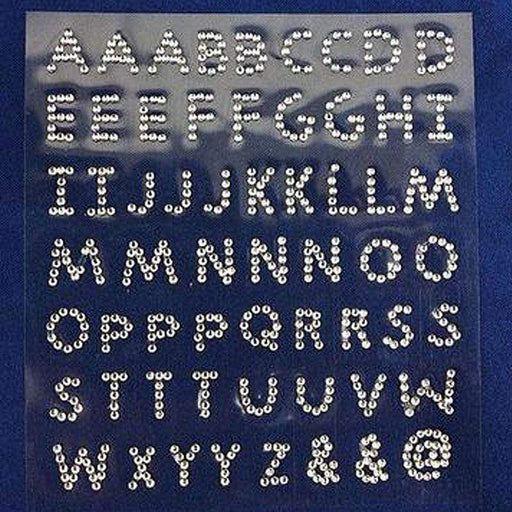 240 pcs Rhinestones Gems Uppercase Letters Alphabet Stickers - Clear DIA_RSTLTR_CLR