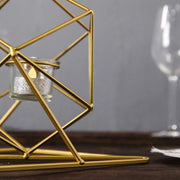 25.5" tall Jointed Geometric Stand with Glass Votive Candle Holders