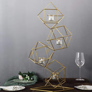 25.5" tall Jointed Geometric Stand with Glass Votive Candle Holders