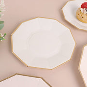 25 Decagonal 7" Salad Dinner Paper Plates - Disposable Tableware