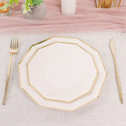 25 Decagonal 7" Salad Dinner Paper Plates - Disposable Tableware
