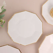 25 Decagonal 7" Salad Dinner Paper Plates - Disposable Tableware