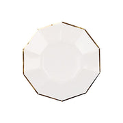 25 Decagonal 7" Salad Dinner Paper Plates - Disposable Tableware DSP_PPGD0001_7_WHTGD