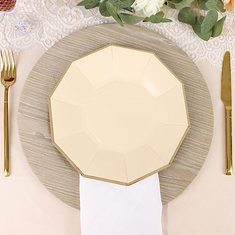 25 Decagonal 9" Salad Dinner Paper Plates - Disposable Tableware