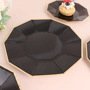 25 Decagonal 9" Salad Dinner Paper Plates - Disposable Tableware DSP_PPGD0001_9_BLKGD