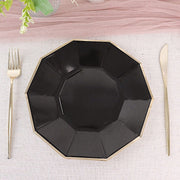 25 Decagonal 9" Salad Dinner Paper Plates - Disposable Tableware DSP_PPGD0001_9_BLKGD