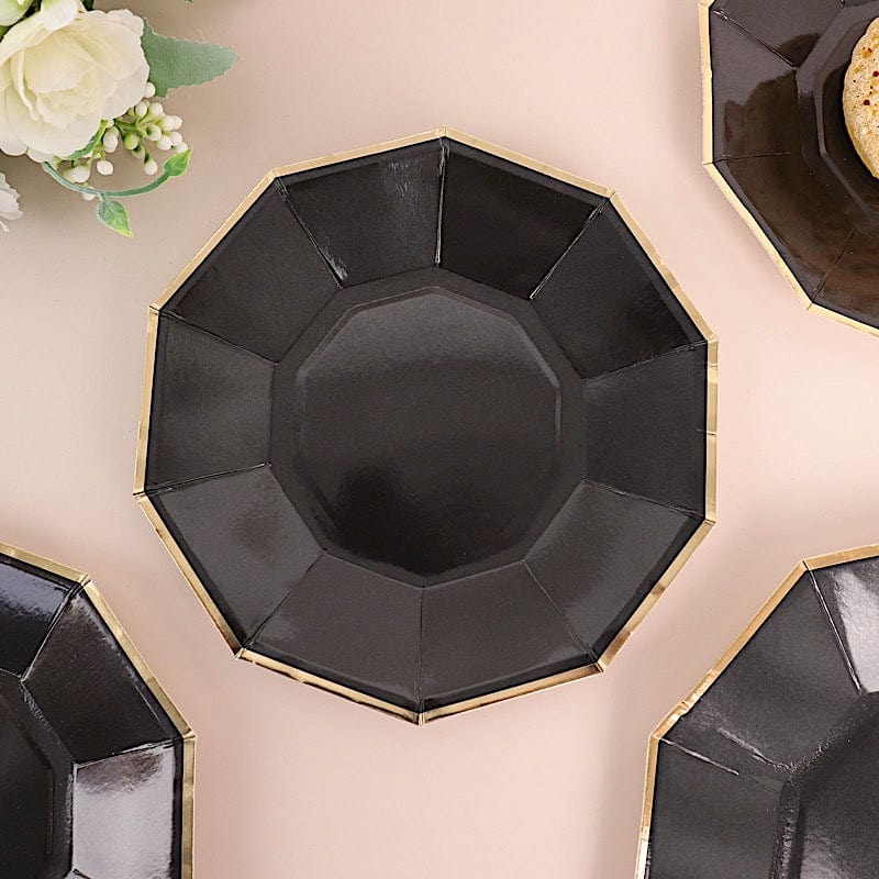 25 Decagonal Salad Dinner Paper Plates - Disposable Tableware DSP_PPGD0001_7_BLKGD