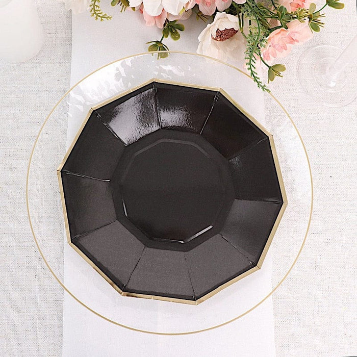 25 Decagonal Salad Dinner Paper Plates - Disposable Tableware DSP_PPGD0001_7_BLKGD