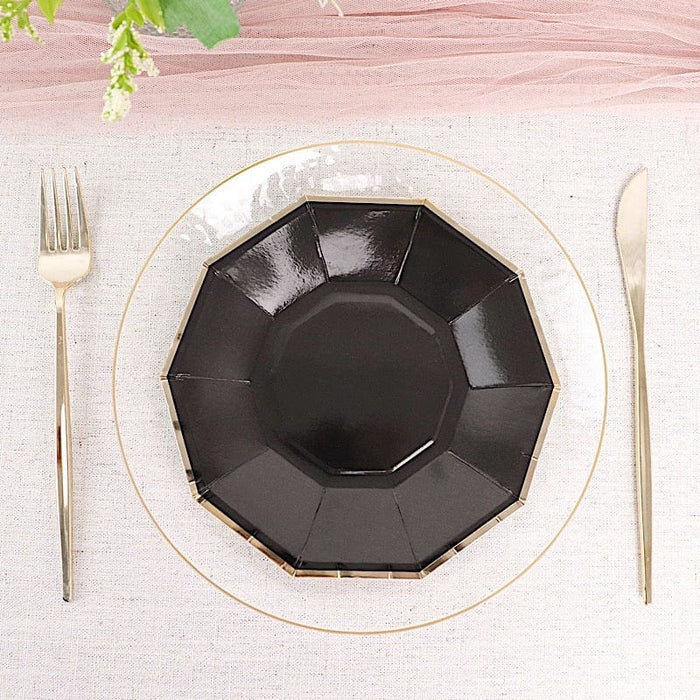 25 Decagonal Salad Dinner Paper Plates - Disposable Tableware DSP_PPGD0001_7_BLKGD
