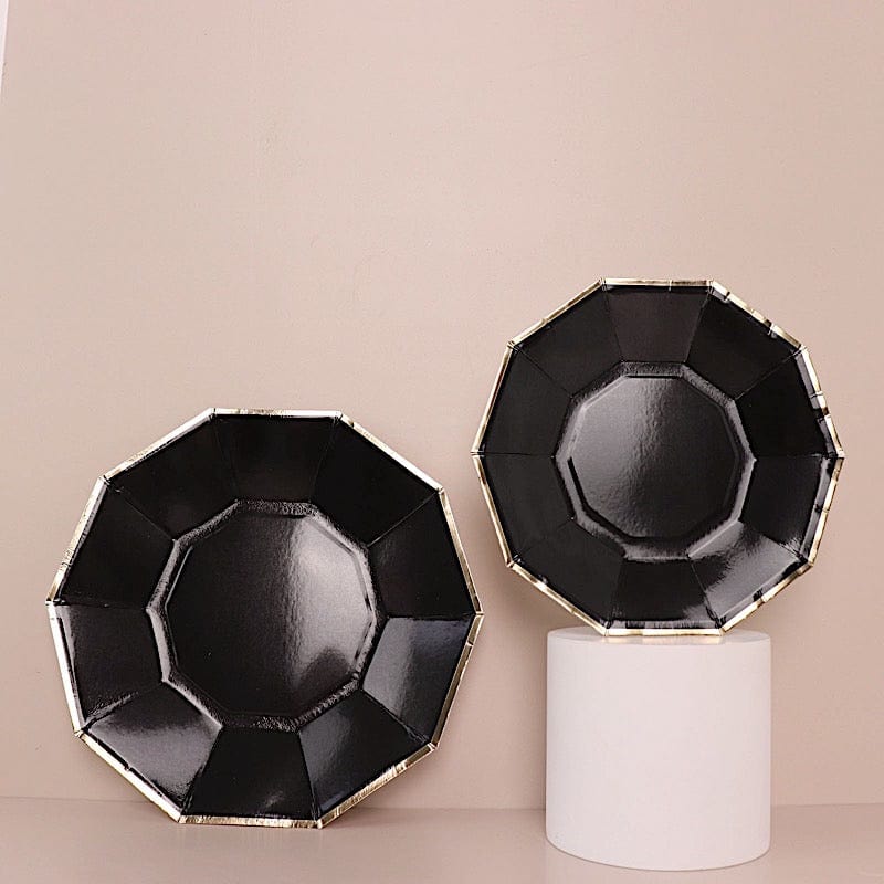 25 Decagonal Salad Dinner Paper Plates - Disposable Tableware DSP_PPGD0001_7_BLKGD