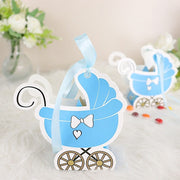 25 Favor Boxes Paper Stroller Baby Shower Gift Holders with Ribbon