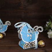 25 Favor Boxes Paper Stroller Baby Shower Gift Holders with Ribbon