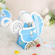 25 Favor Boxes Paper Stroller Baby Shower Gift Holders with Ribbon