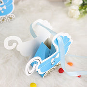 25 Favor Boxes Paper Stroller Baby Shower Gift Holders with Ribbon