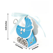 25 Favor Boxes Paper Stroller Baby Shower Gift Holders with Ribbon