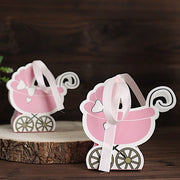 25 Favor Boxes Paper Stroller Baby Shower Gift Holders with Ribbon