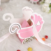 25 Favor Boxes Paper Stroller Baby Shower Gift Holders with Ribbon