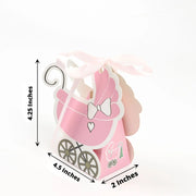 25 Favor Boxes Paper Stroller Baby Shower Gift Holders with Ribbon