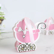 25 Favor Boxes Paper Stroller Baby Shower Gift Holders with Ribbon